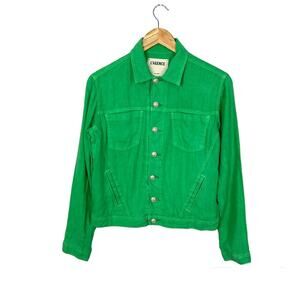 L’AGENCE 'Celine' Linen Everyday Chambray Jacket Bright Green Small NWT